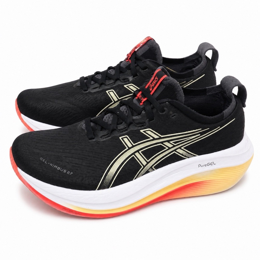 Asics Nimbus 27 Black/Khaki 1011B956 Men's Size 10 Wide Running Shoes